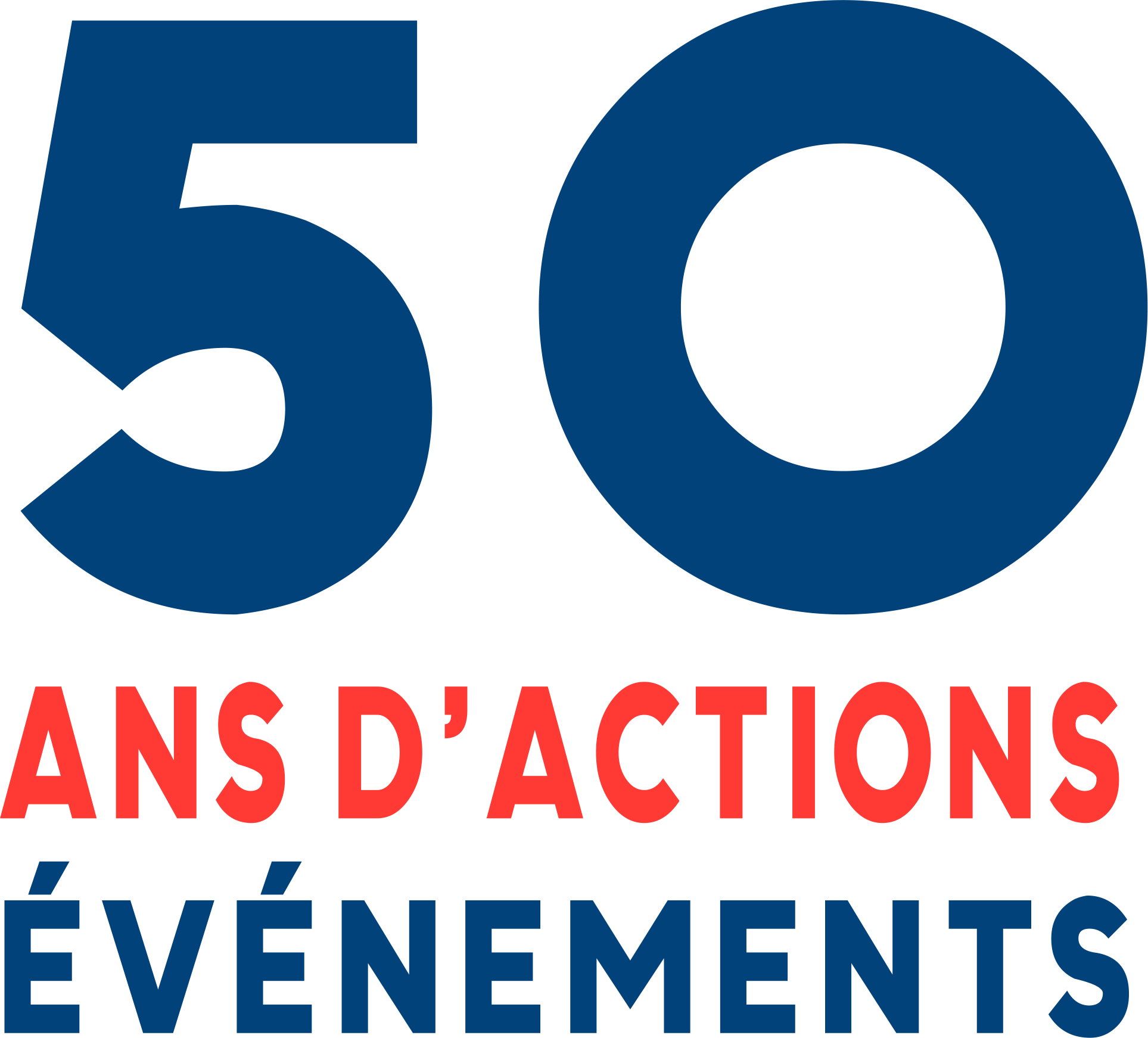 Logo 50 ans d'actions - 50 événements de PARTAGE